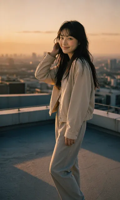 Rooftop Dusk — easy smile